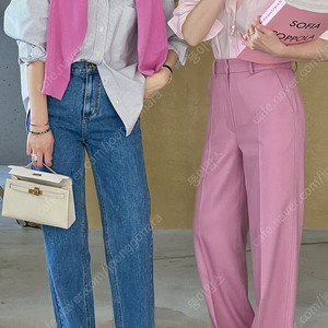 atelier de cemoment 아뜰리에 드 쎄모먼 팬츠 핑크 36 Signature Pants Sea Pink