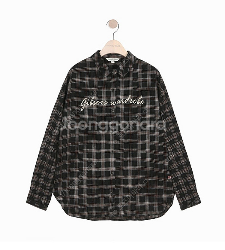 무배 새상품 S, M 앞자수 체크 블라우스 써스데이아일랜드 t168mbl235w 아이보리, 블랙--1