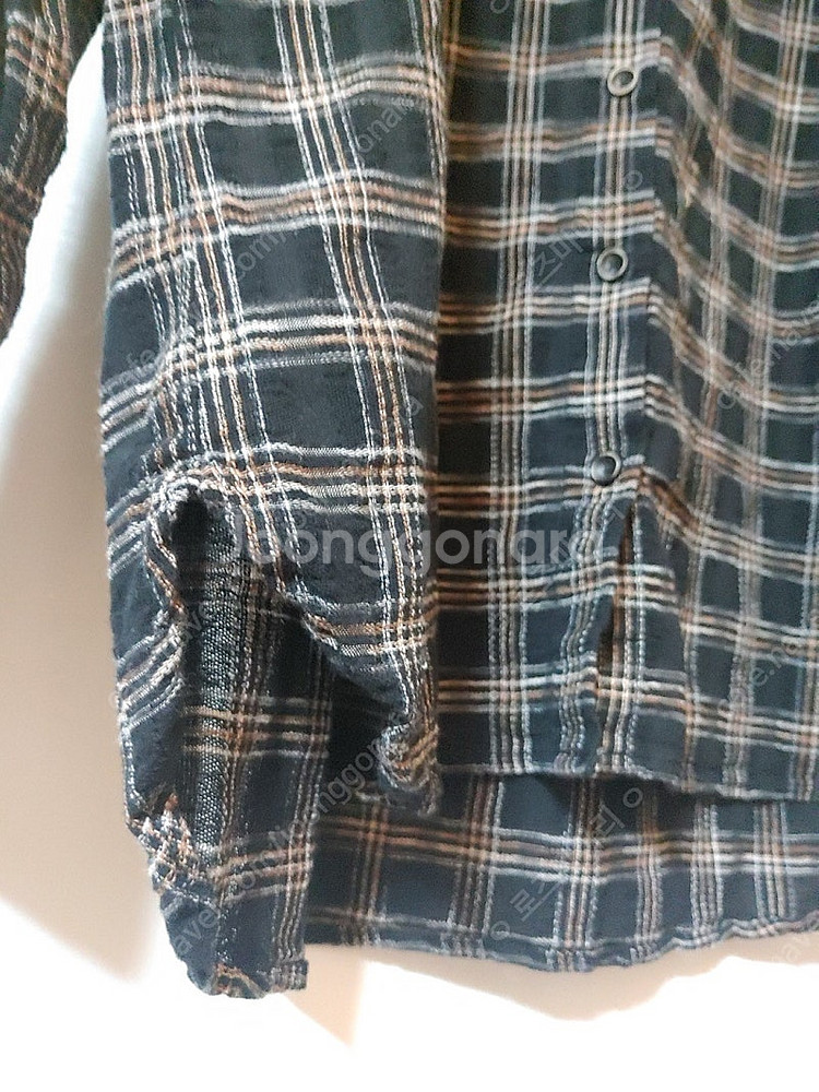 무배 새상품 S, M 앞자수 체크 블라우스 써스데이아일랜드 t168mbl235w 아이보리, 블랙--6