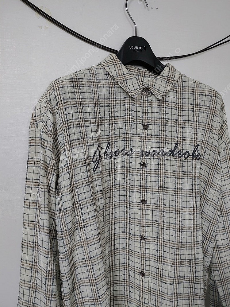 무배 새상품 S, M 앞자수 체크 블라우스 써스데이아일랜드 t168mbl235w 아이보리, 블랙--9