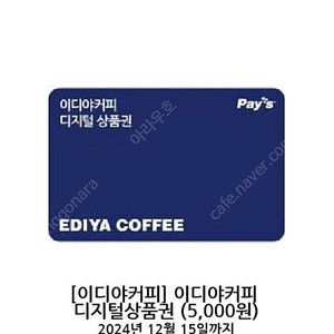 이디야 5000원 금액권