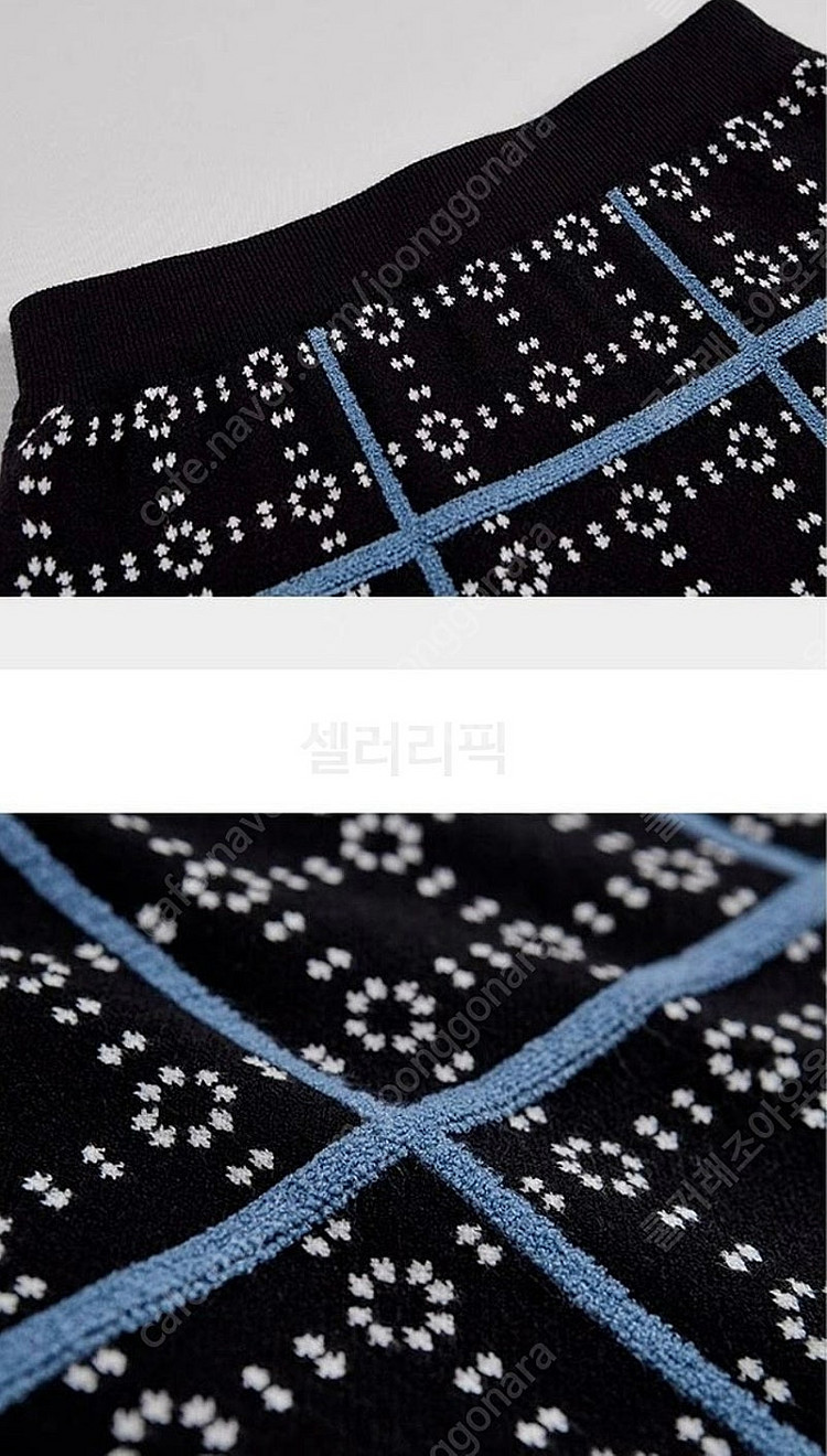 KUOSE 쿠오세스커트 체크 무늬 니트 롱치마--6