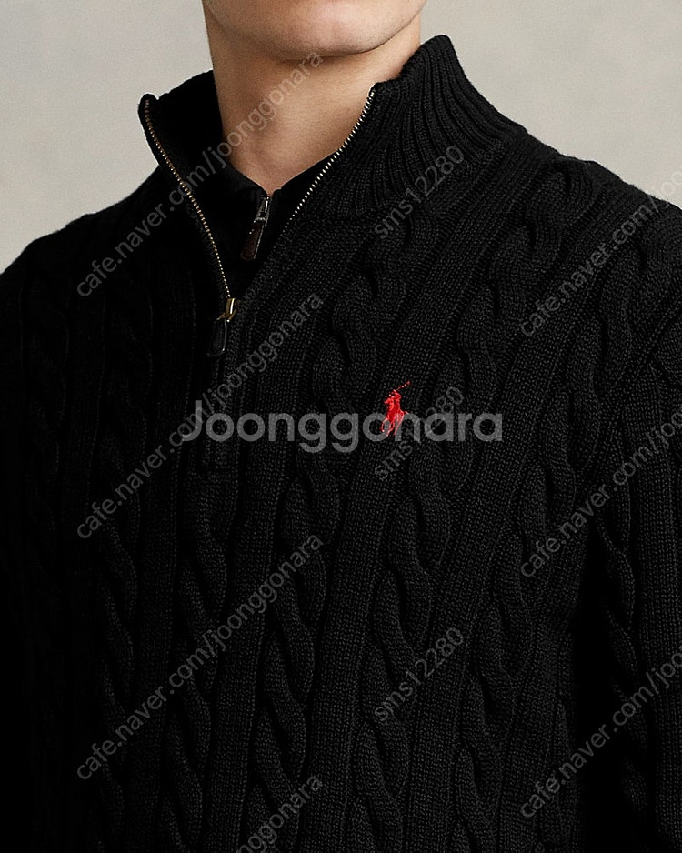 새상품 정품 폴로 케이블 반집업 하프집업.--4