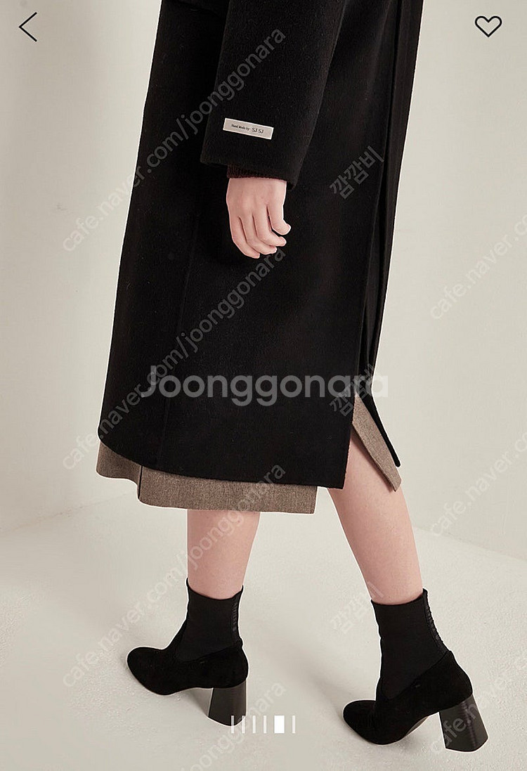 sjsj 캐시미어 핸드메이드 블랙 코트--4