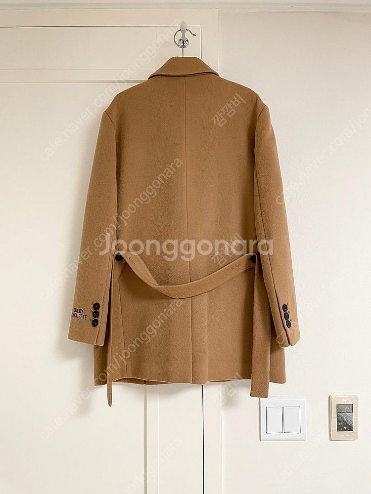 럭키슈에뜨 카멜 베이지 울 자켓 반코트--2