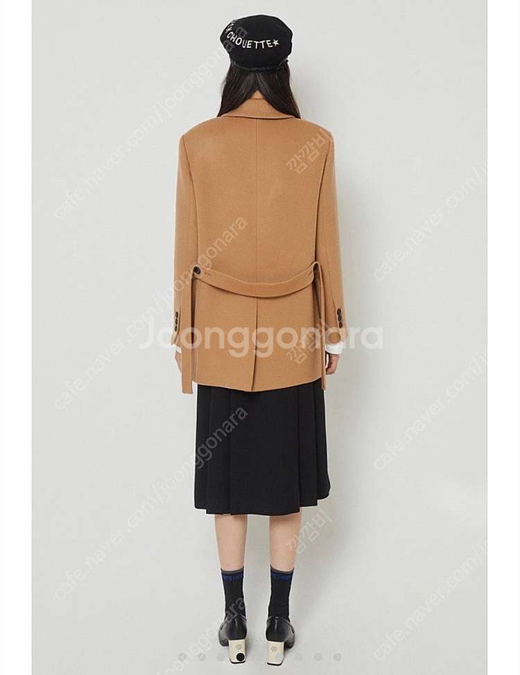 럭키슈에뜨 카멜 베이지 울 자켓 반코트--5