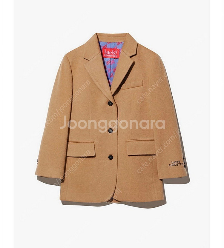 럭키슈에뜨 카멜 베이지 울 자켓 반코트--6