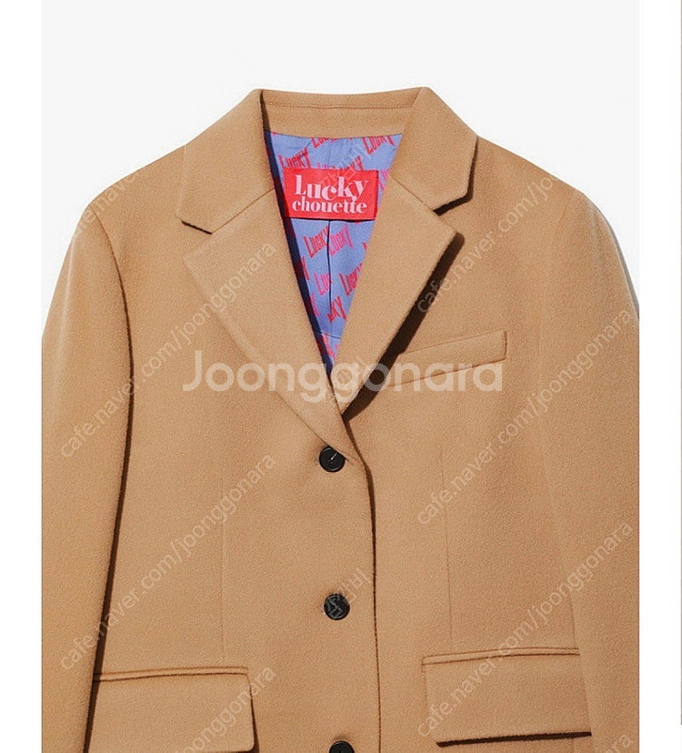 럭키슈에뜨 카멜 베이지 울 자켓 반코트--8
