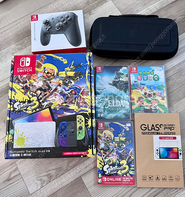 닌텐도 oled + 정품 프로콘 + 게임팩3팝니다 (동...--0