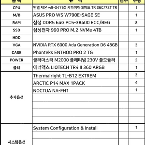 NVIDIA QUADRO RTX A6000 D6 48GB 그래픽 카드 or 서버 전체