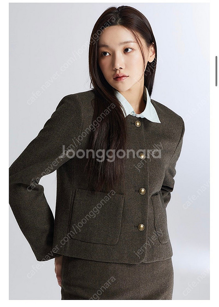 새상품) 스파오 울블렌드 라운드넥 자켓(택포)--0