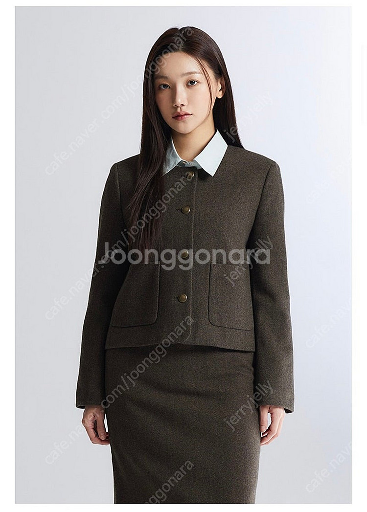 새상품) 스파오 울블렌드 라운드넥 자켓(택포)--1