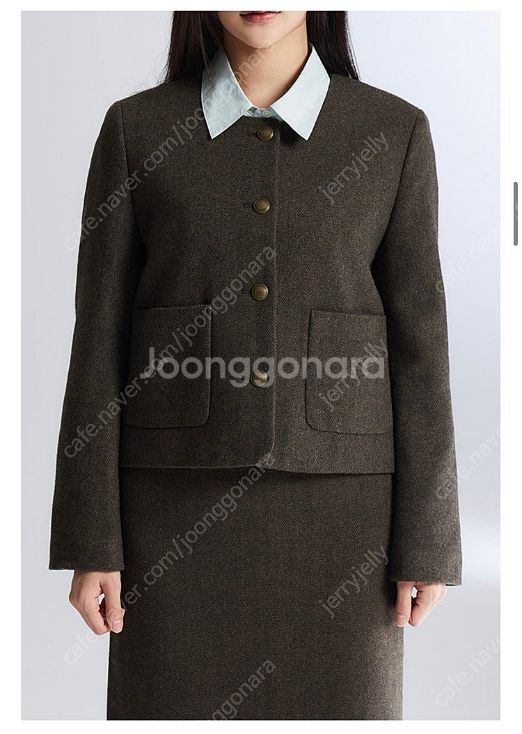 새상품) 스파오 울블렌드 라운드넥 자켓(택포)--2