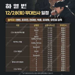 [하얼빈] cgv 영등포 12월 28일 오후 2시 15 분 무대인사 _연석