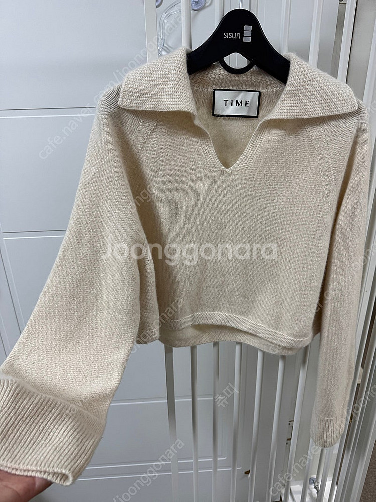 한섬) 타임 캐시미어 조니 칼라 니트 탑--0