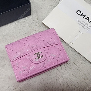 샤넬 클래식 3단지갑 우유핑크 캐비어 샴골