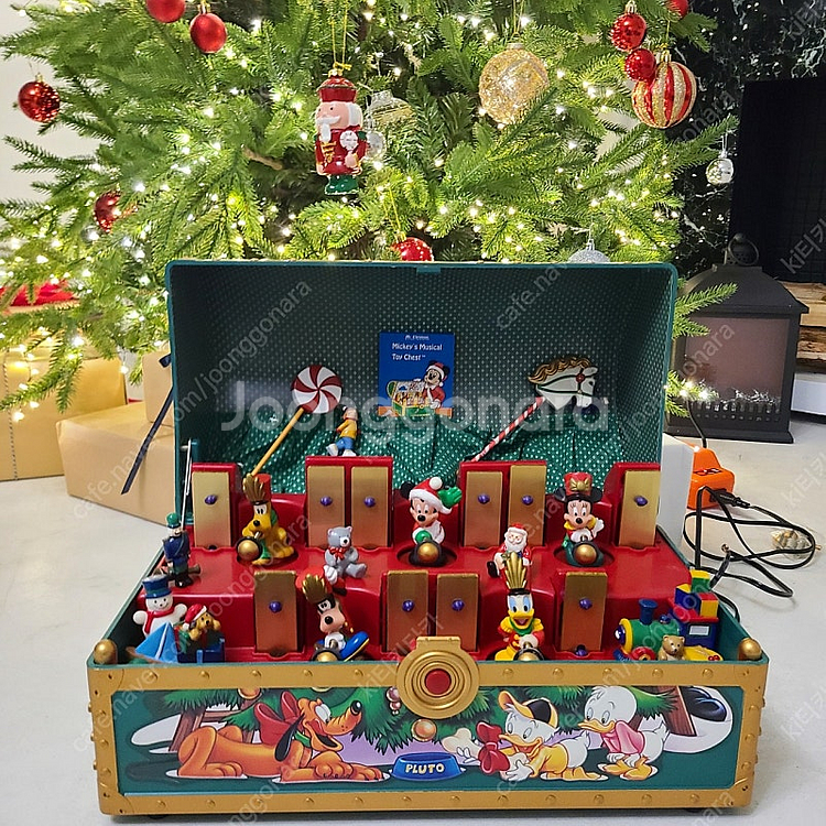 빈티지 디즈니 토이 체스트 크리스마스 미키 오르골 고전--0