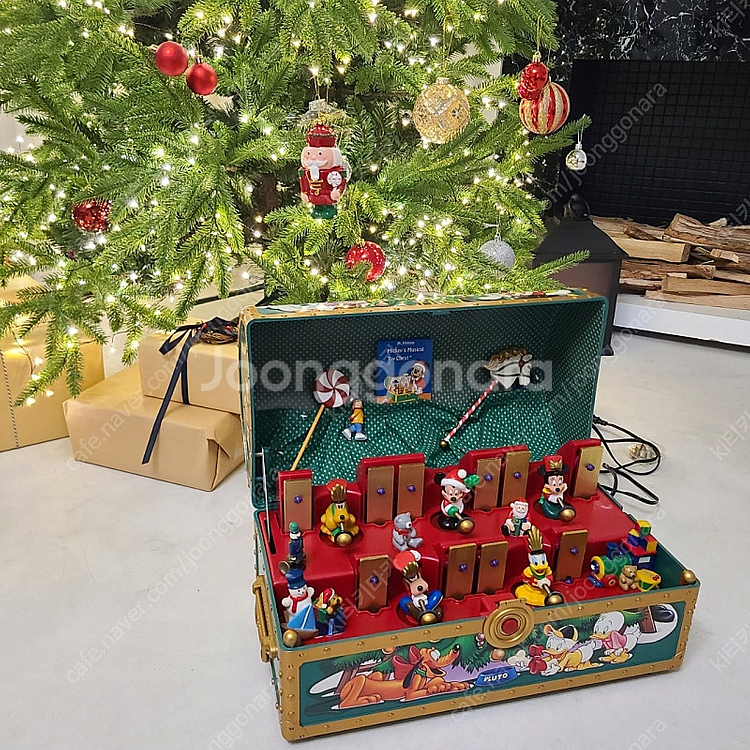 빈티지 디즈니 토이 체스트 크리스마스 미키 오르골 고전--1