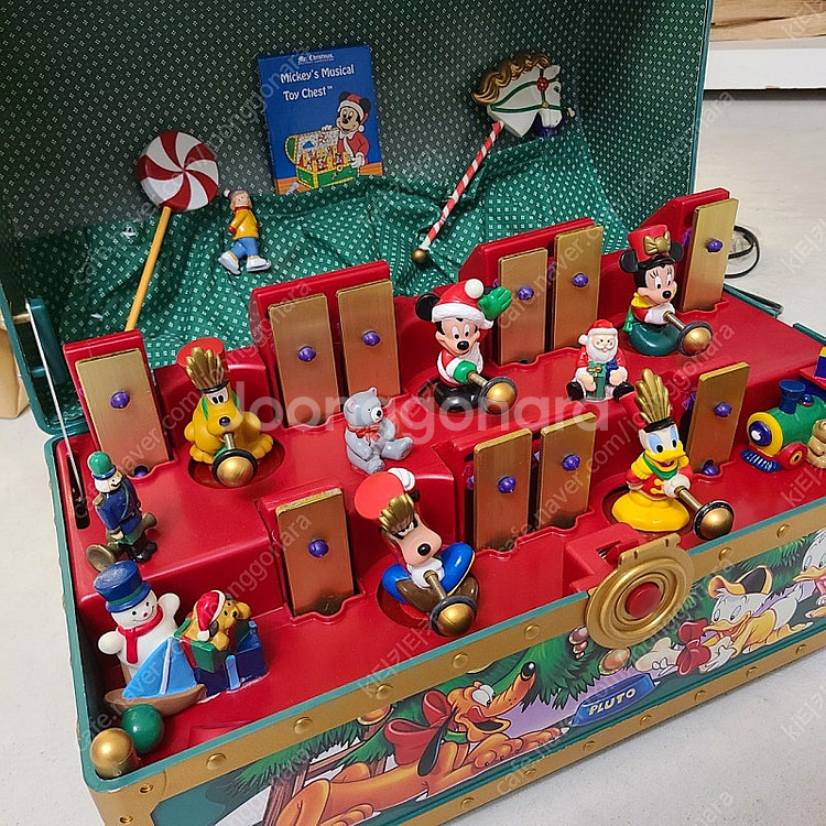 빈티지 디즈니 토이 체스트 크리스마스 미키 오르골 고전--2