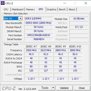 하이닉스 시금치 A다이 ddr5 5600 16 x 2 / 방열판 포함