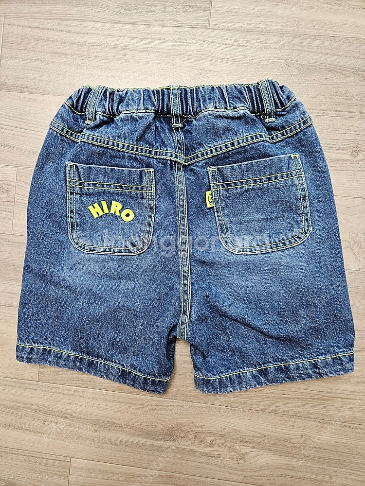 히로 컬러 스티치 하프데님 블루 110--1