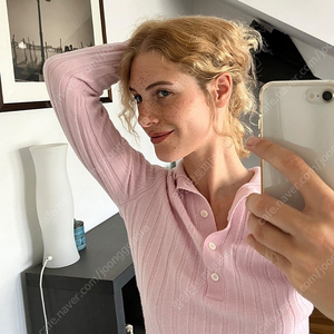 LO61 엘오61 Nora Buttoned Knit in Petal Pink(1회착용)