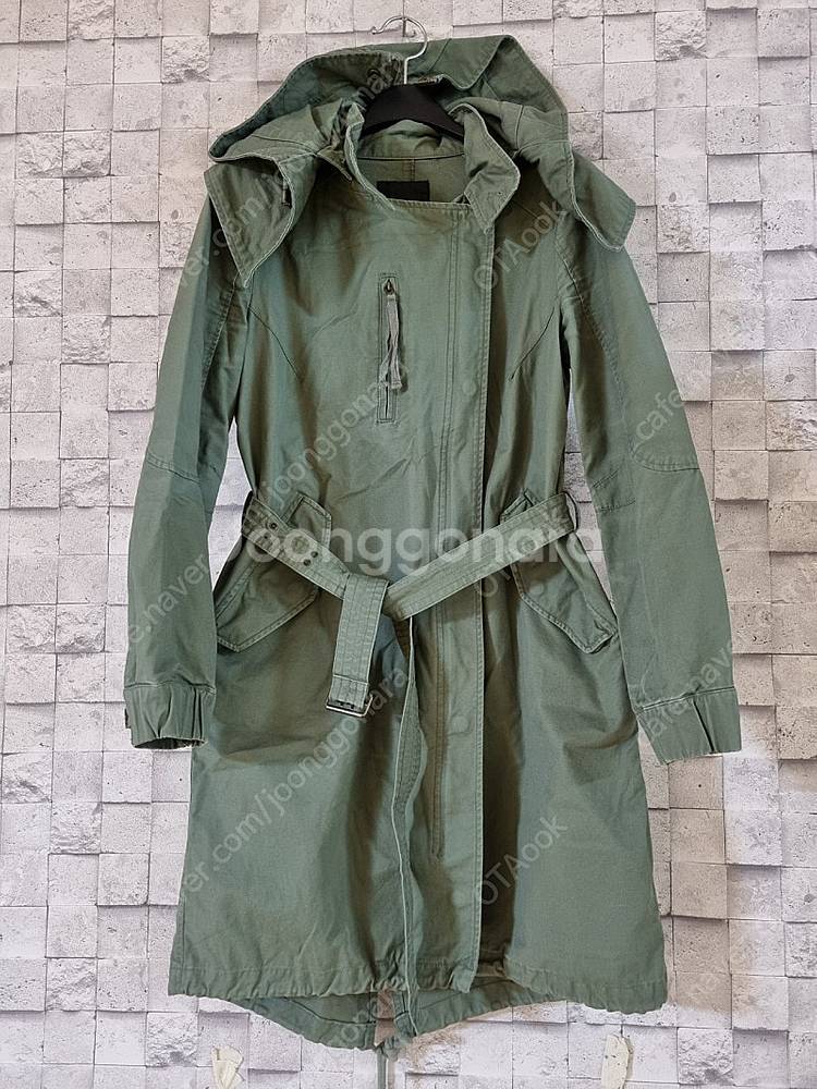 르샵 유니크한 후드 카키 면야상 점퍼--0