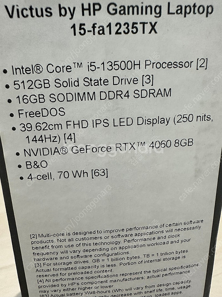 Hp 빅터스15 rtx4060 미개봉 노트북 판매--1