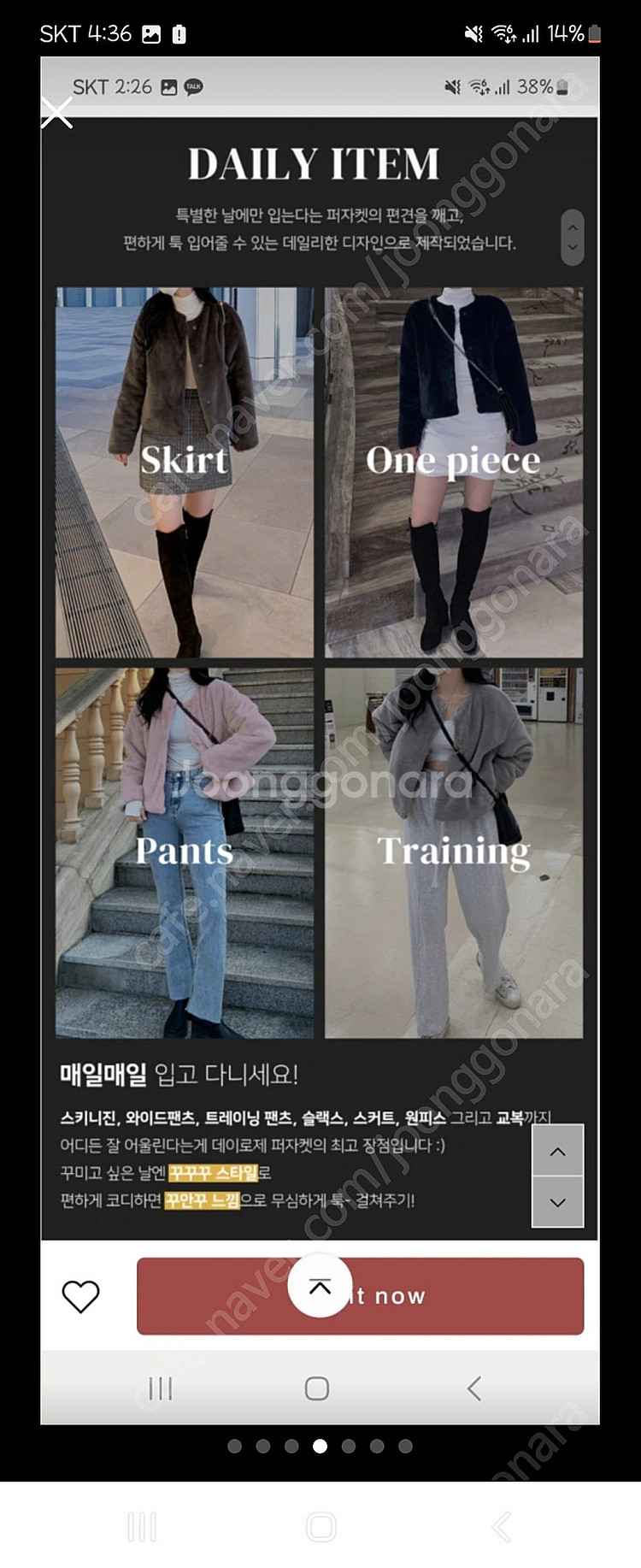 데이로제 털빠짐 없는 퍼자켓 그레이--2