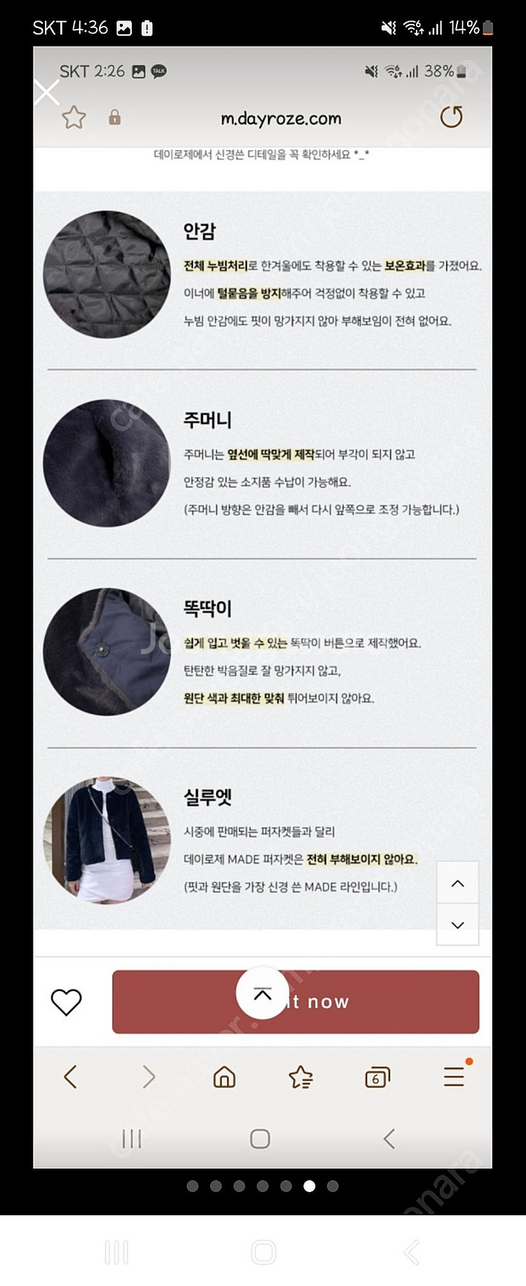 데이로제 털빠짐 없는 퍼자켓 그레이--4