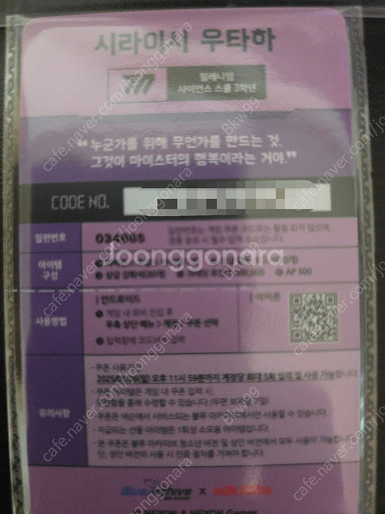 블루아카이브 파파존스 쿠폰 팝니다--0