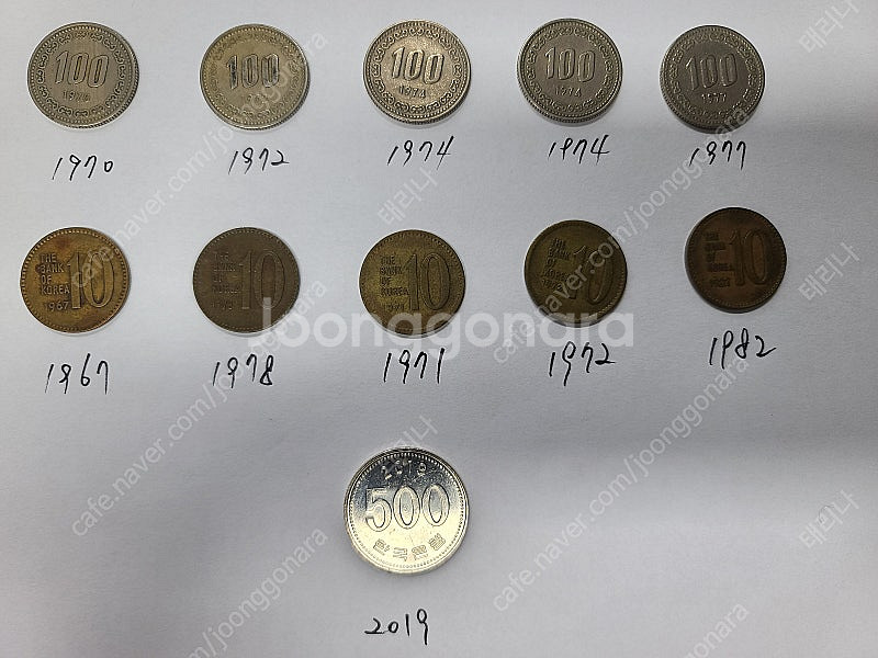 100원 10원 500원 동전 파라요.--0