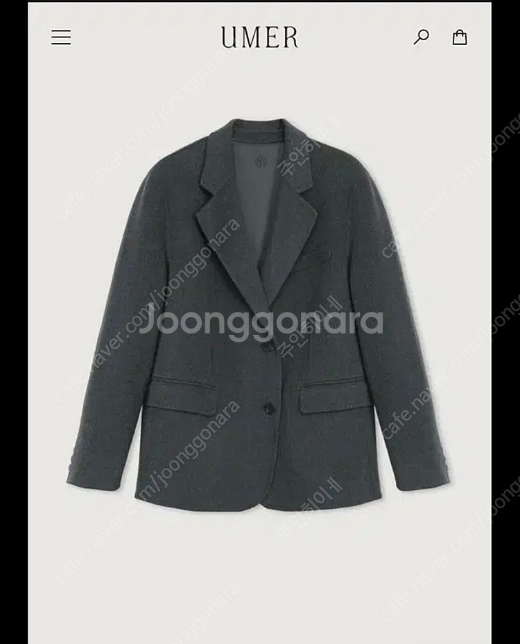 유메르 로우 캐시미어 블레이저 차콜--0