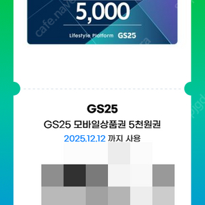 gs25 모바일상품권 5천원권 (1장)