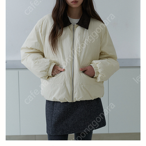 유라고 패딩 Corduroy collar duck down jacket