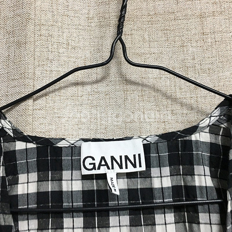 GANNI 가니 시어서커 랩 원피스 34--2