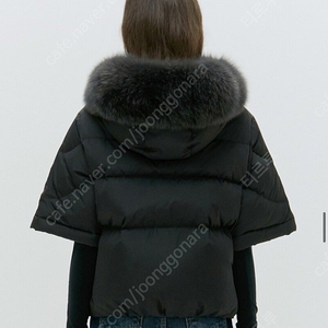 하시에 hacie FOX FUR GOOSE DOWN PONCHO 반팔패딩 구스다운