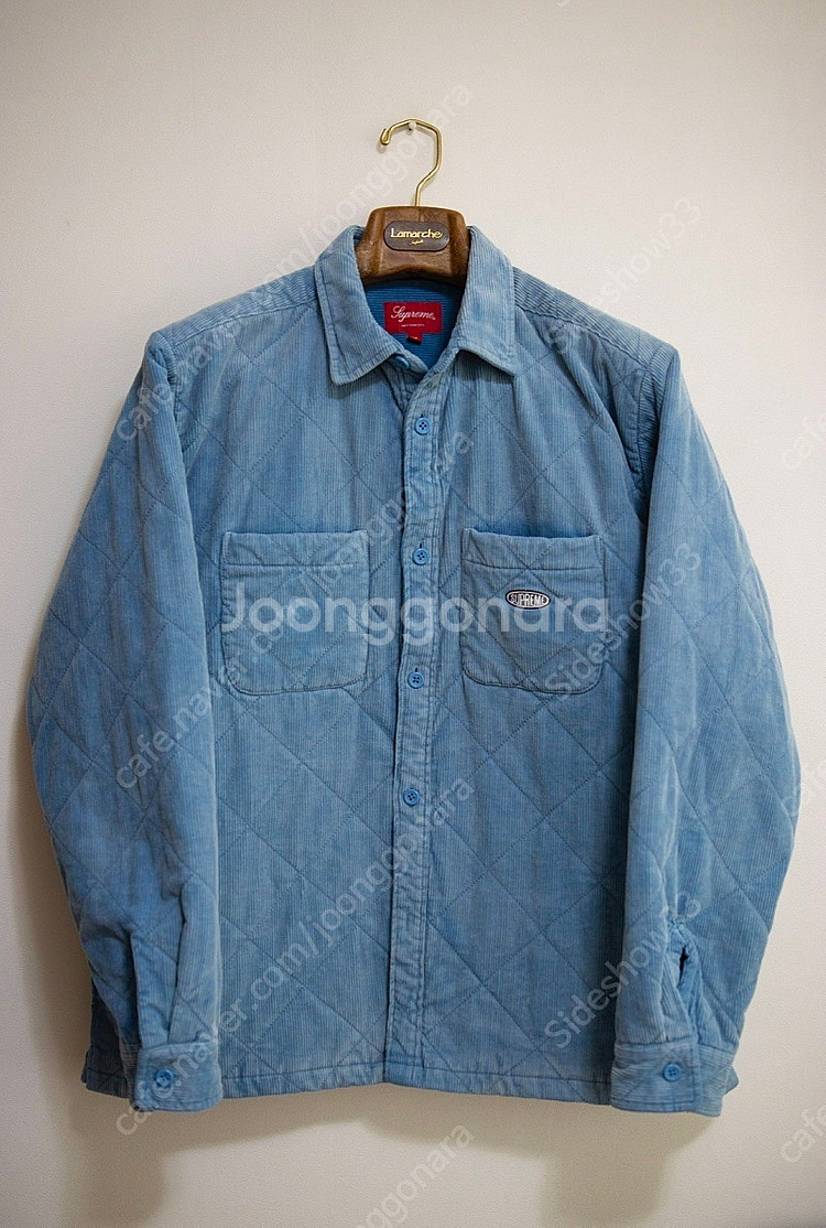 Supreme 슈프림 퀼티드 코듀로이 자켓 블루 새제품...--0