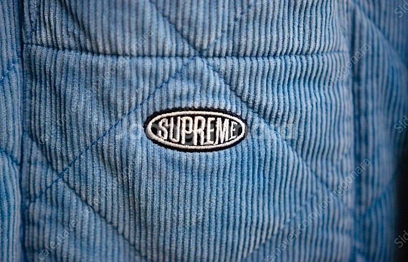 Supreme 슈프림 퀼티드 코듀로이 자켓 블루 새제품...--1