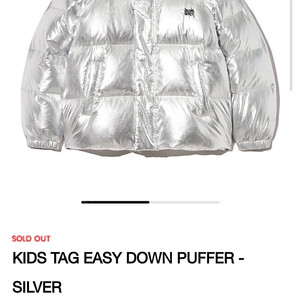 BrownBreath 브라운브레스 키즈 실버패딩 tag easy down puffer (silver)(택달린 새상품)