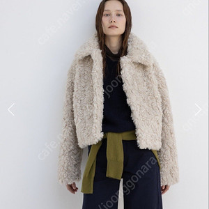 모노하 monoha Fluffy button jacket ivory