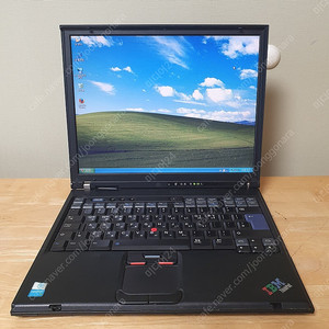 IBM Thinkpad T42 25핀 패러럴포트 산업용장비, 반주기 윈도우 XP 노트북 (상태좋음)