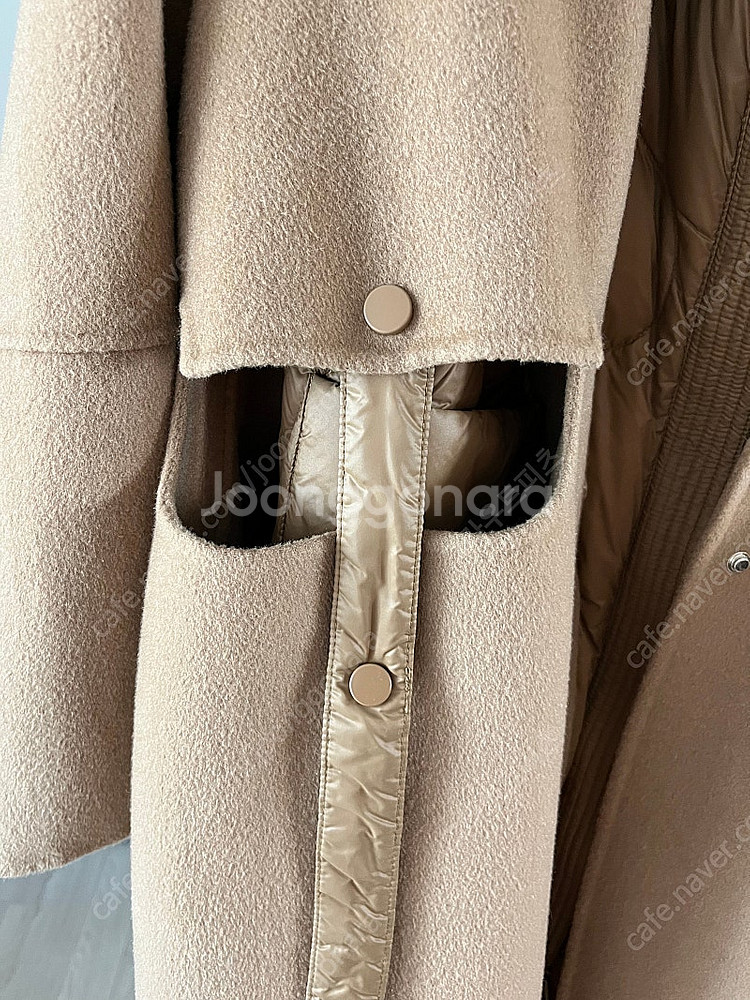 카멜 패딩베스트 롱코트 패딩코트--1
