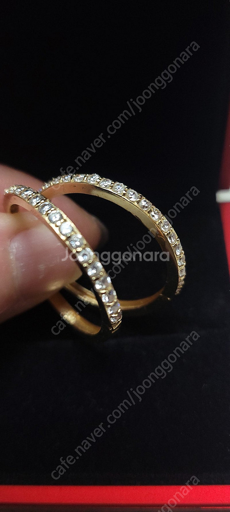 14k 큐빅 왕 귀걸이 큐빅링귀걸이 14k 귀걸이 링귀...--0