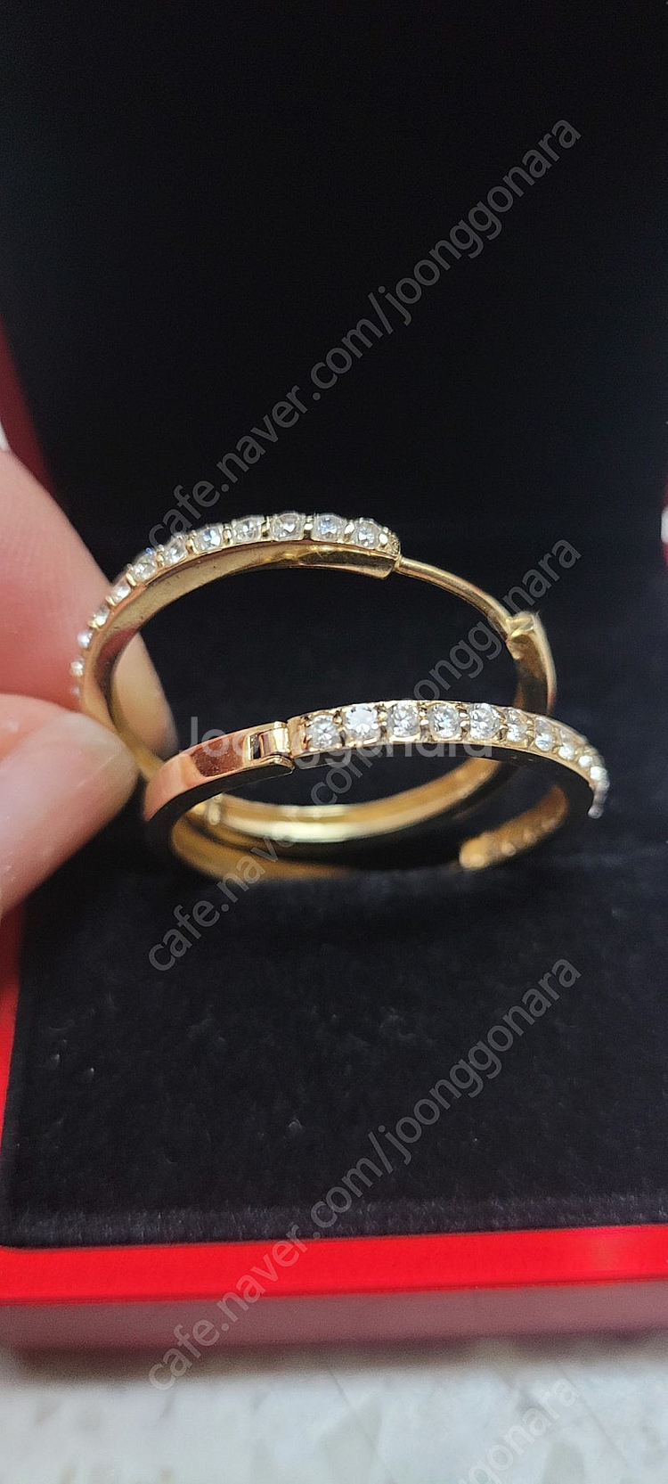 14k 큐빅 왕 귀걸이 큐빅링귀걸이 14k 귀걸이 링귀...--2