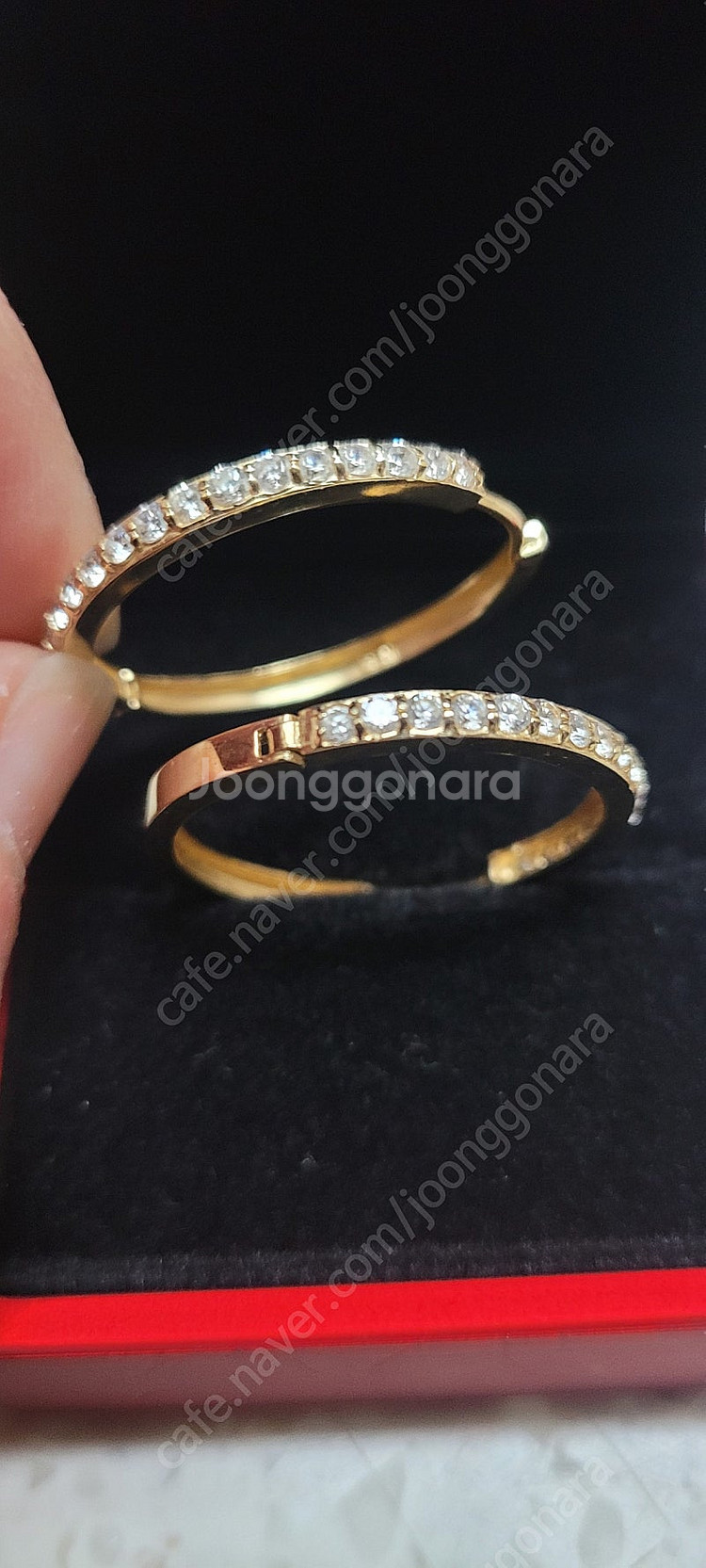 14k 큐빅 왕 귀걸이 큐빅링귀걸이 14k 귀걸이 링귀...--3