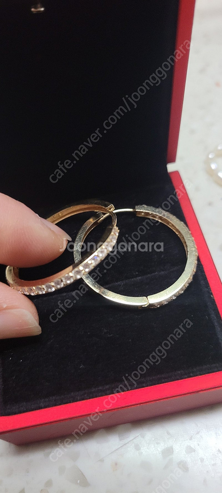 14k 큐빅 왕 귀걸이 큐빅링귀걸이 14k 귀걸이 링귀...--6