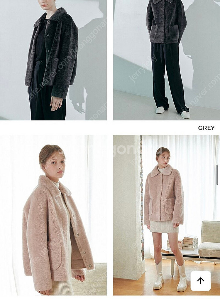 레프트서울 리얼 양털 크롭 자켓(택포)--4