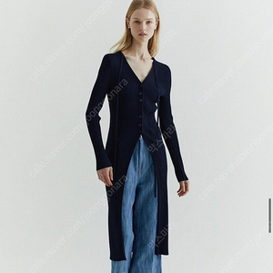 렉토 롱 니트 가디건 LONG KNIT CARDIGAN DRESS (NAVY)