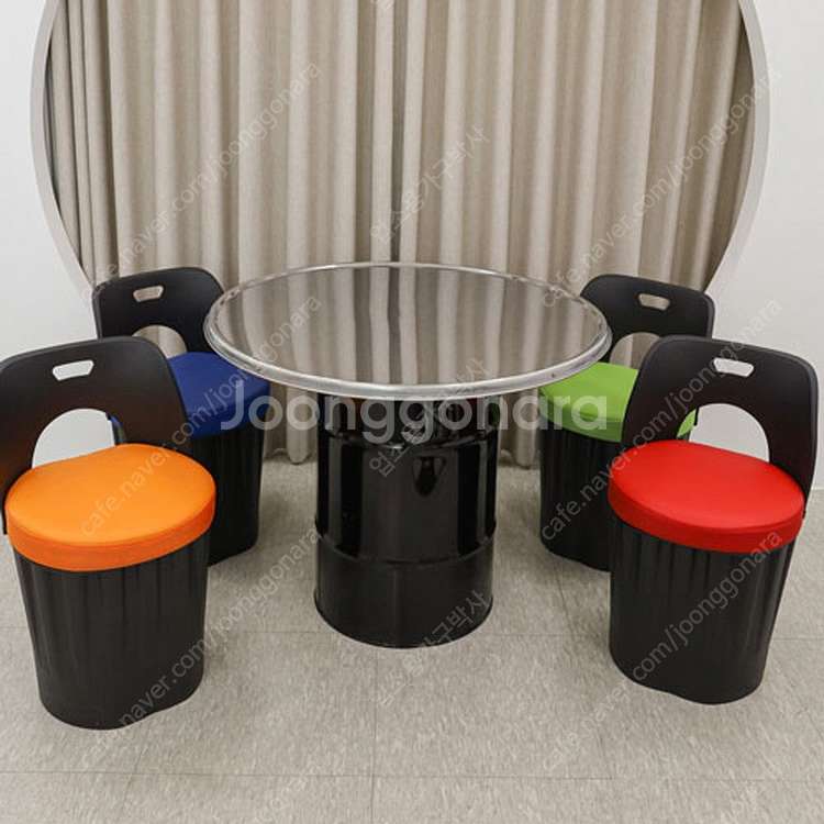 조개구이 깡우동 포차 레트로 깡통 드럼통 테이블 연결상--3